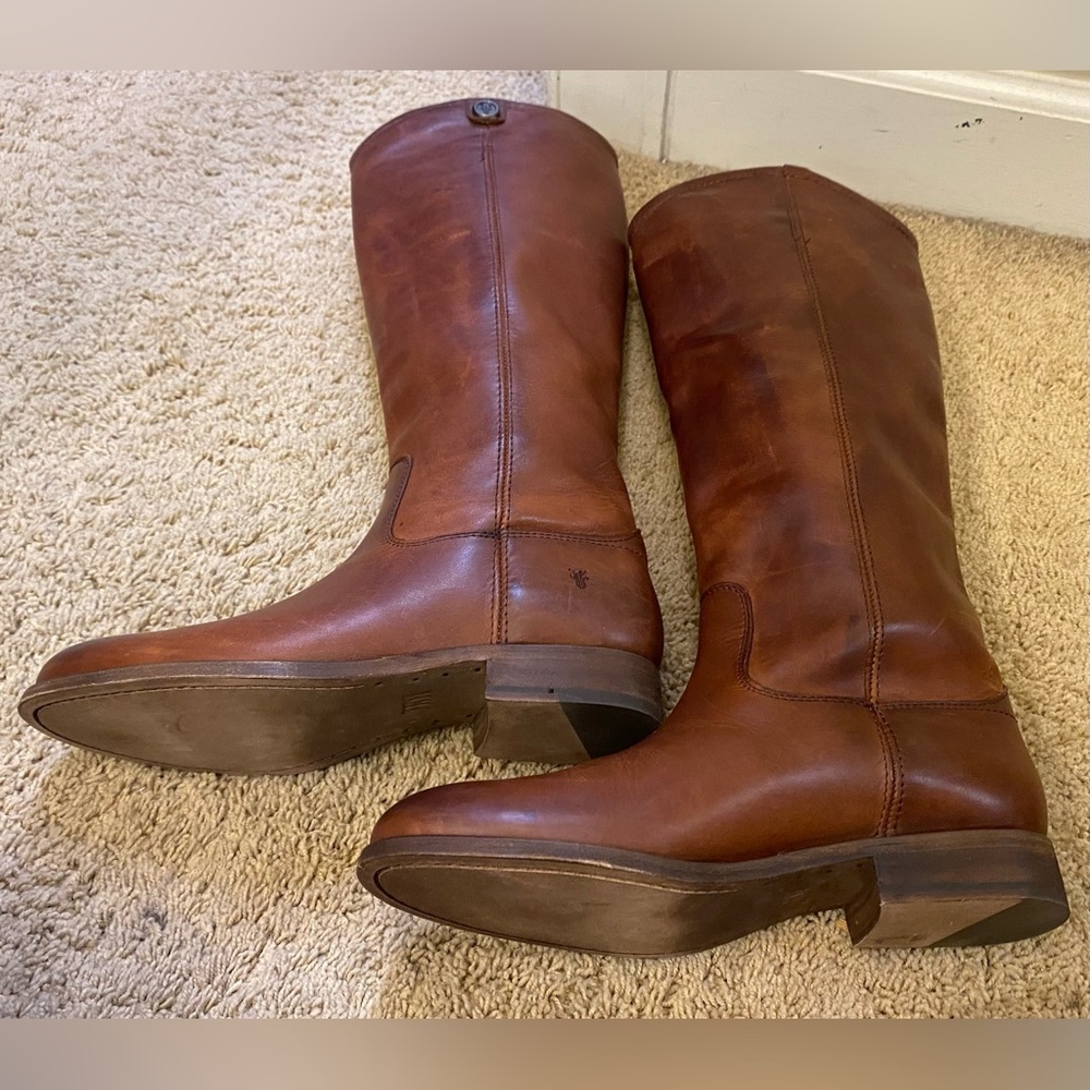 Woman's Frye Brown Leather Knee-High Boots Size 7.5 PERFECT - Picture 6 of 7